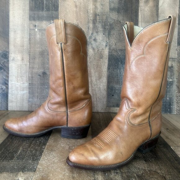 Tony Lama Vintage Gold Label Western Cowboy Boots Mens 10.5 E - Picture 1 of 12
